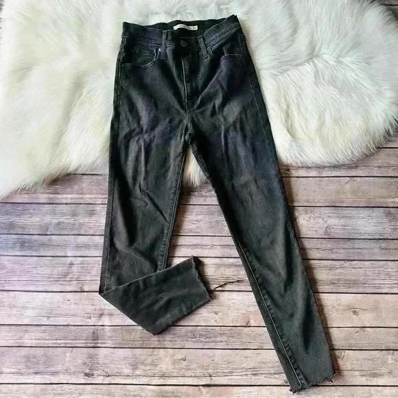 Levi’s Mile High Black/ Gray Skinny Jeans Sz 26 - Picture 8 of 9